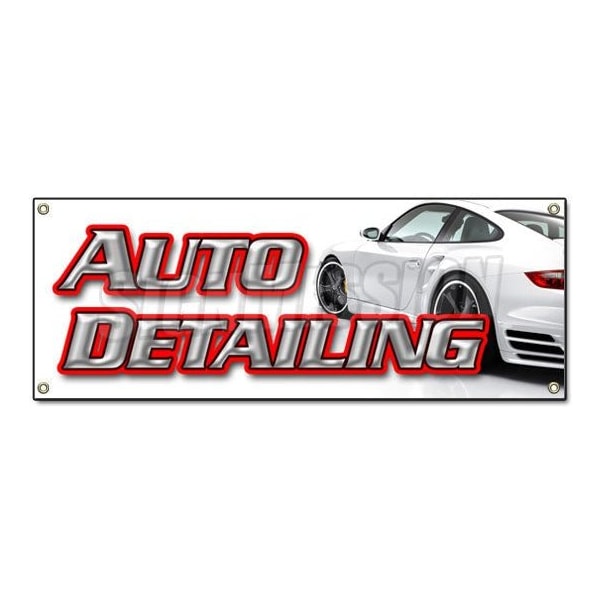 AUTO DETAILING BANNER SIGN car wash wax signs carwash detail automobile